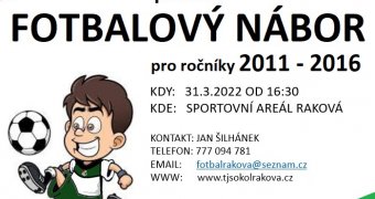 Fotbalový nábor - TJ Sokol Raková