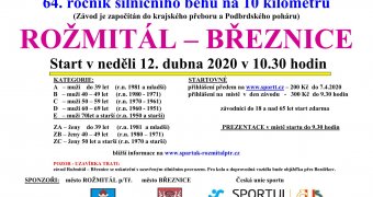 Rožmitál - Březnice silniční běh na 10km 64. ročník